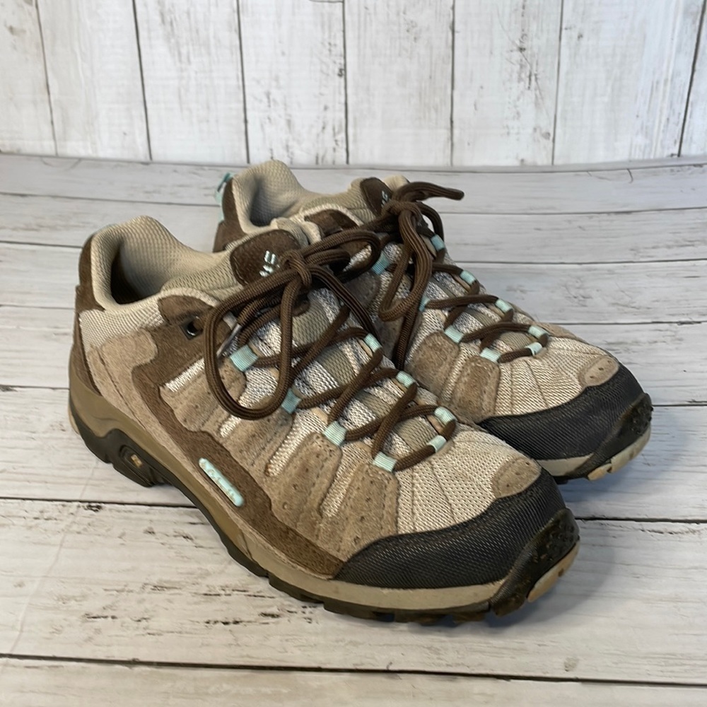 Columbia Pima Leather Beige/Blue/Brown  Trail Shoes